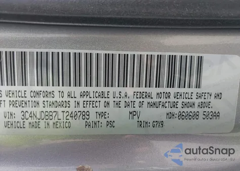 2020 Jeep Compass Latitude 4X4 из США, поврежденный, VIN 3C4NJDBB7LT240789